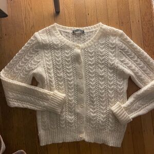 Brandy Melville Cream Cable Knit Cardigan